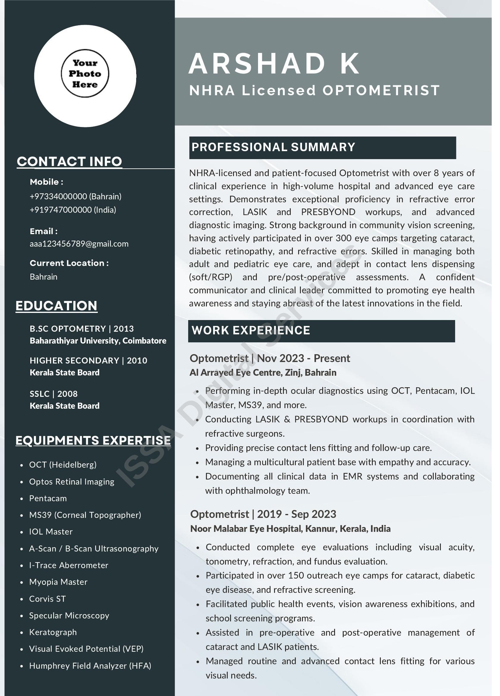 Professional CV Sample Design